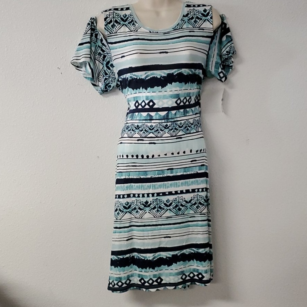 Spense Women gren Blue Casual Dress